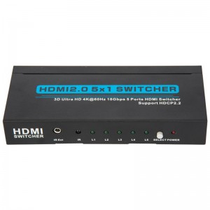 Bộ chuyển đổi HDMI 5x1 HDMI 5x1 Hỗ trợ 3D Ultra HD 4Kx2K @ 60Hz HDCP2.2