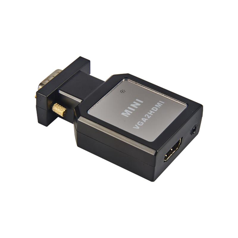 Vỏ kim loại Kích thước nhỏ gọn VGA + Bộ chuyển đổi âm thanh 3,5mm sang HDMI