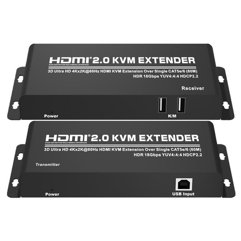 HDMI 2.0 KVM Extender 60m trên Single CAT5e \/ 6 Hỗ trợ Ultra HD 4Kx2K @ 60Hz HDCP2.2